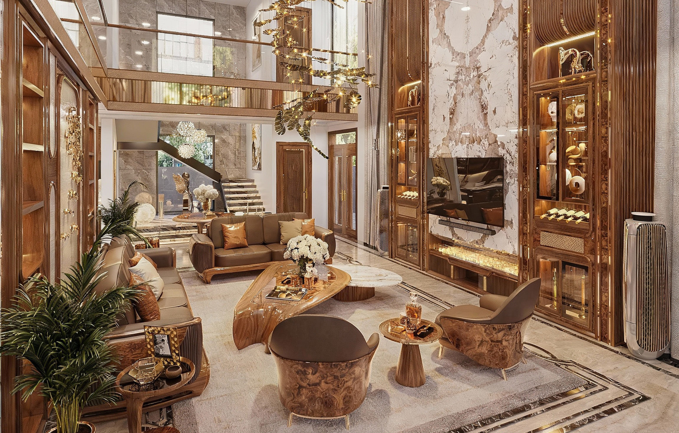 Thi công nội thất gỗ óc chó